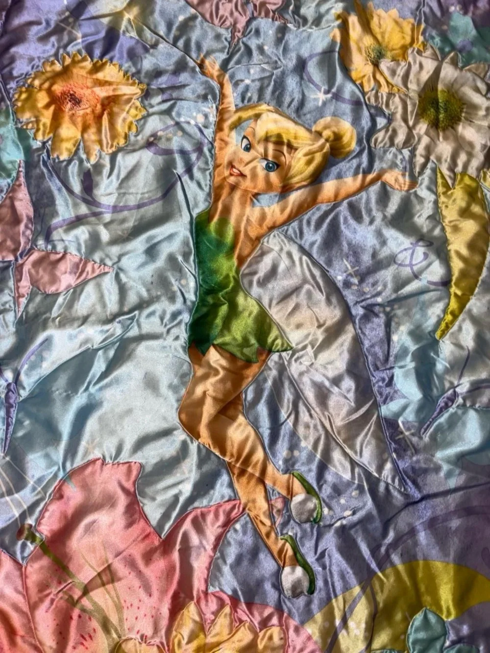 Y2K Rare Disney Tinkerbell quilted twin size comforter